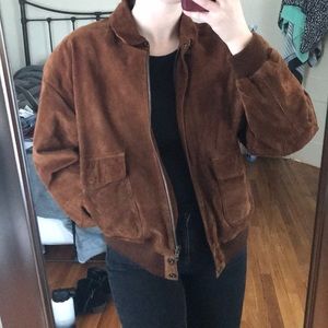 Vintage leather bomber jacket